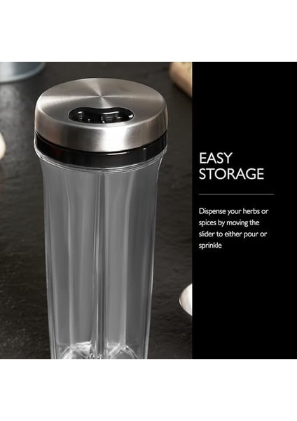 & Mason H122116 Saunderton Baharatlık, 5 Ayrı Bölmeli Yeşillik, Kapaklı Saklama Kabı, Paslanmaz Çelik/akrilik, Boş Kap