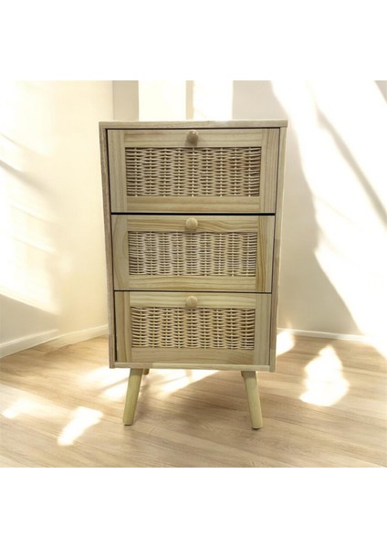 Masif Rattan 3 Çekmeceli Düzenleyici Dolap BM07 fiyatları
