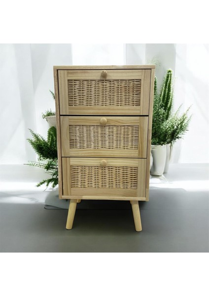 Masif Rattan 3 Çekmeceli Düzenleyici Dolap BM07 modelleri