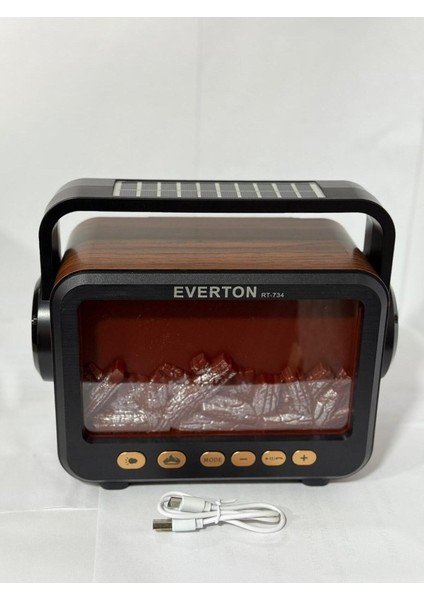 RT-734 Şömine Görünümlü Bluetooth Solar Enerjili + Fenerli Nostalji Tasarımlı Müzik Çalar modelleri