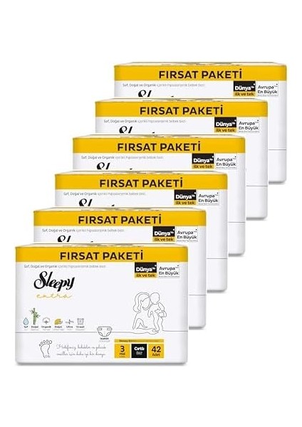 Sleepy Extra Günlük Aktivite Fırsat Paketi Bebek Bezi 3 Numara Midi 252 Adet