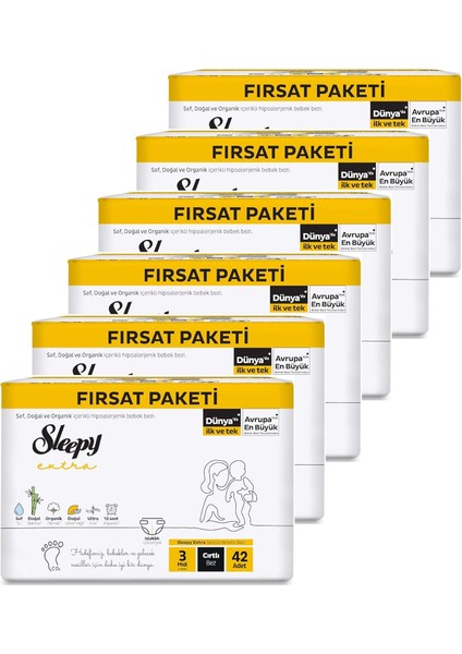 Sleepy Extra Günlük Aktivite Fırsat Paketi Bebek Bezi 3 Numara Midi 252 Adet fiyatları