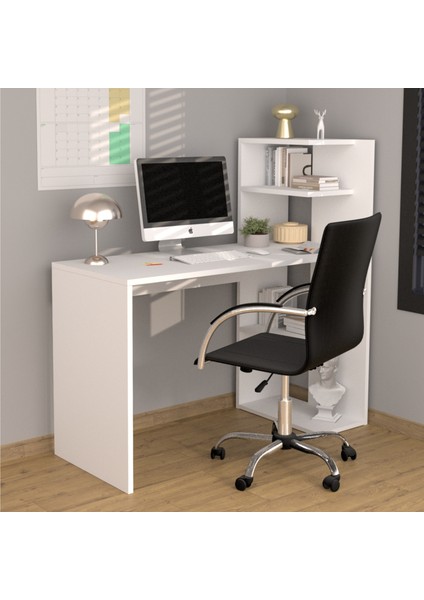 Raflı Çalışma Masası - Beyaz - 110X45X102 cm modelleri