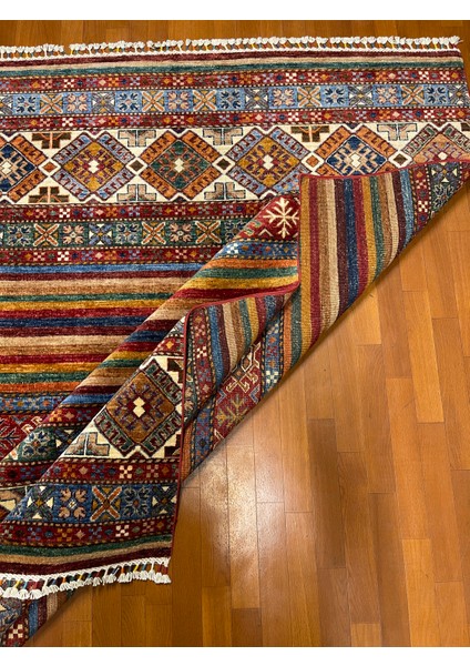 El Dokuma Afgan Halı Horjin Desenli 3 Metre Kare