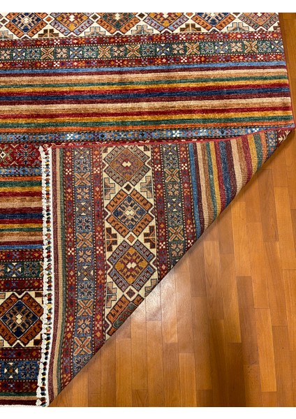 El Dokuma Afgan Halı Horjin Desenli 3 Metre Kare