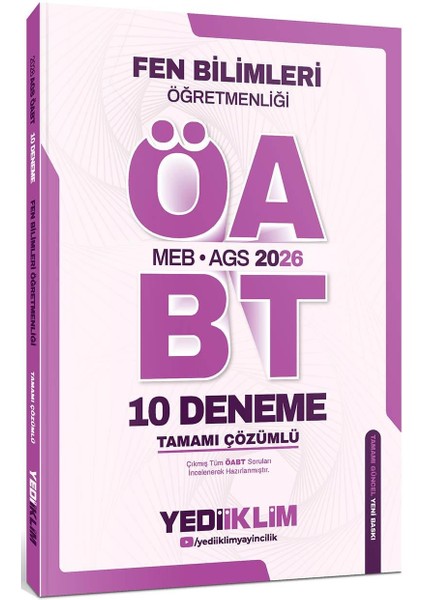 Yediiklim 2026 Meb Ags Fen Bilimleri Öğretmenliği Tamamı Çözümlü 10 Deneme