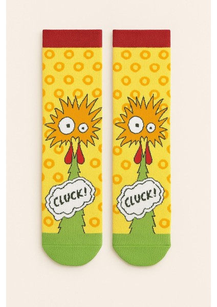 Çocuk Karikatür Figürlü Soket Çorap Sarı