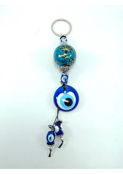 Nazar Boncuğu Anahtarlık El Yapımı Cam Aksesuar Yeşil Turkuaz Seramik Hediyelik Eşya fiyatları