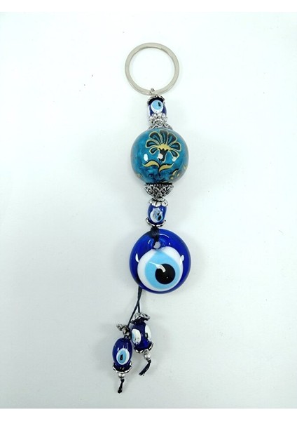 Nazar Boncuğu Anahtarlık El Yapımı Cam Aksesuar Yeşil Turkuaz Seramik Hediyelik Eşya fırsatları