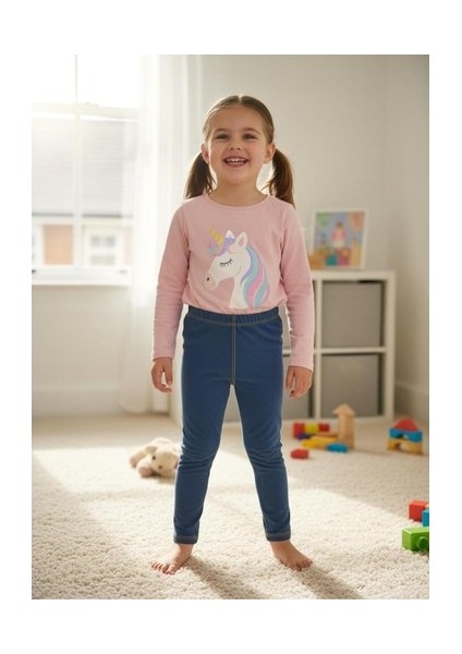 Kot Görünümlü Dikiş Detaylı Çocuk Örme Tayt indirimleri