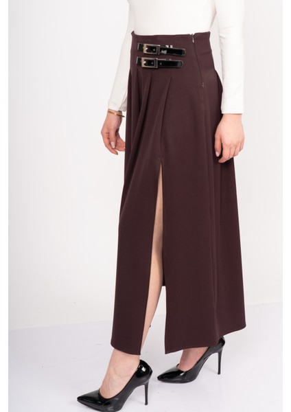 Elegancebelt Slit Skirt – Premium Pileli & Yırtmaçlı Etek 6829 modelleri