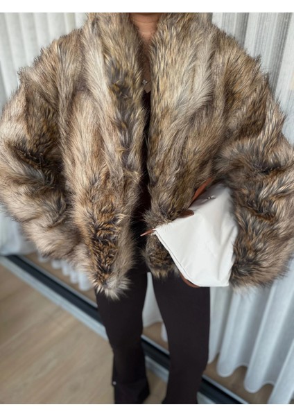 Kadın Kürk Mont Kahverengi modelleri