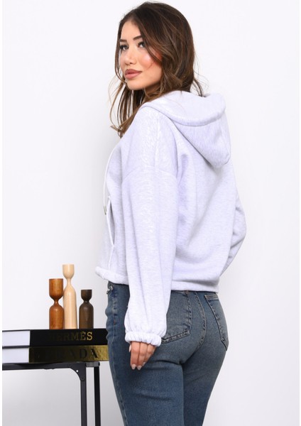 Açık Gri Sağ Kol Fermuarlı Cepli Üç Iplik Sweat Hırka fırsatları