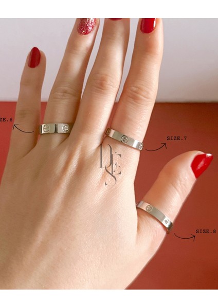 SİLVER VİDA TAŞLI KALIN YÜZÜK SİZE 8 fiyatları