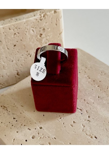 SİLVER VİDA TAŞLI KALIN YÜZÜK SİZE 8 fırsatları