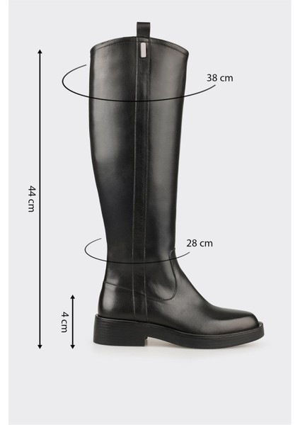 Siyah Deri Kadın Çizme indirimleri