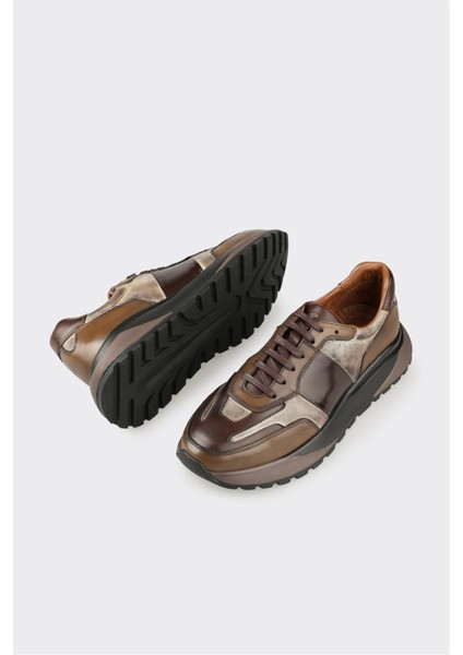 Kahve Deri Erkek Spor Ayakkabı modelleri