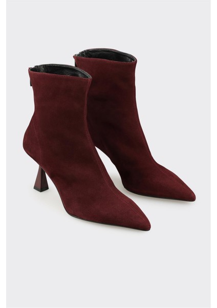 Bordo Deri Kadın Klasik Bot fiyatları