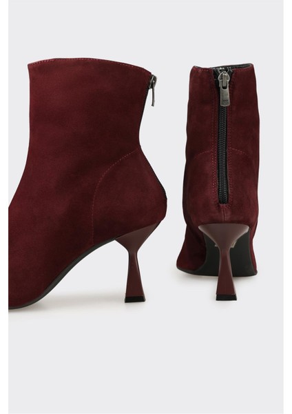 Bordo Deri Kadın Klasik Bot fırsatları