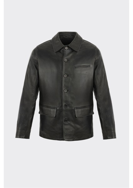 Siyah Deri Erkek Ceket