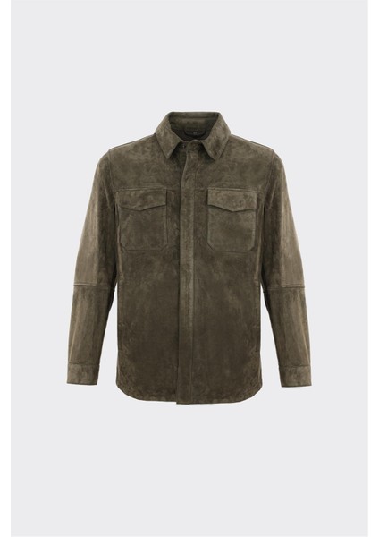 Haki Deri Erkek Ceket