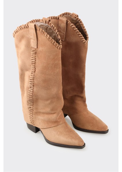 Naturel Deri Kadın Western Çizme fiyatları