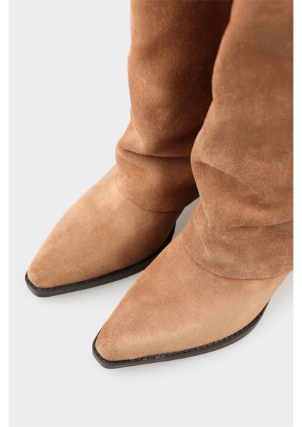 Naturel Deri Kadın Western Çizme fırsatları