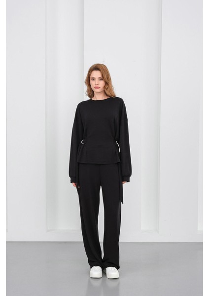 Siyah Kadın Premium Modal D Toka Süs Kemerli Alt-Üst Takım fiyatları