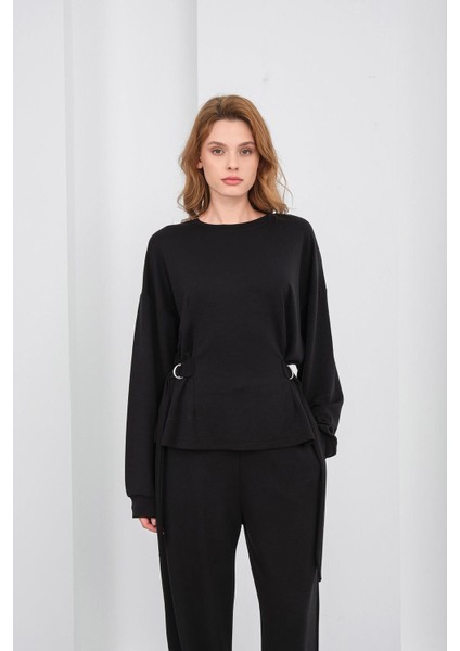 Siyah Kadın Premium Modal D Toka Süs Kemerli Alt-Üst Takım fırsatları