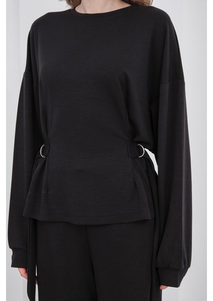 Siyah Kadın Premium Modal D Toka Süs Kemerli Alt-Üst Takım indirimleri