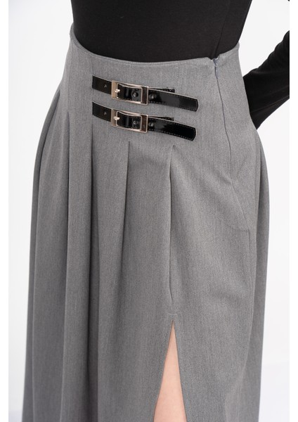 Elegancebelt Slit Skirt – Premium Pileli & Yırtmaçlı Etek 6829 fiyatları