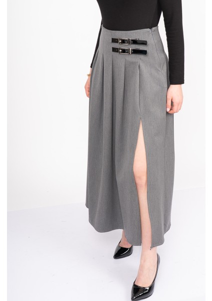 Elegancebelt Slit Skirt – Premium Pileli & Yırtmaçlı Etek 6829 modelleri