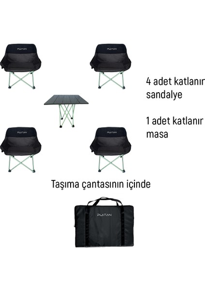 5 In 1 Sets - 4 Sandalye 1 Masa Seti Mh-M fiyatları