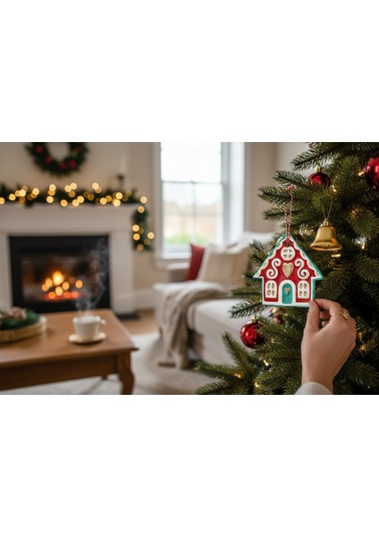 Handmade Yılbaşı Ağacı Süsü – Huzurlu Mini Ev Figürü – Yeni Yıl Dekoru fiyatları