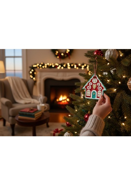 Handmade Yılbaşı Ağacı Süsü – Huzurlu Mini Ev Figürü – Yeni Yıl Dekoru fırsatları