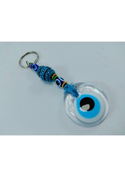 El Yapımı Saydam Cam Nazar Boncuklu Anahtarlık Hediyelik Aksesuar indirimleri