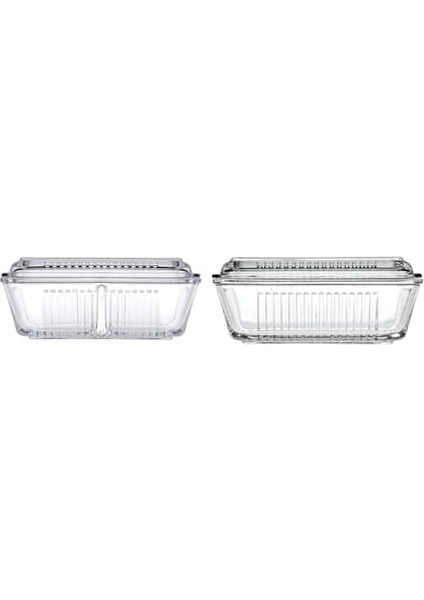 Frigo Studio Bölmeli Saklama Kabı 480 Cc, Şeffaf ve 97711 Frigo Tereyağ Peynir Kabı