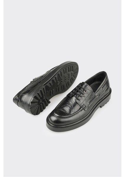 Siyah Deri Erkek Günlük Ayakkabı modelleri