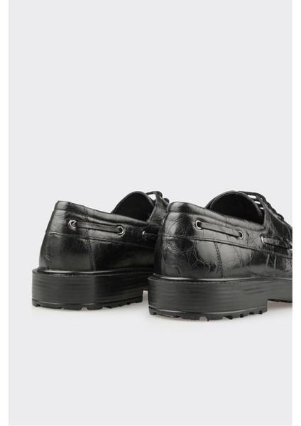 Siyah Deri Erkek Günlük Ayakkabı indirimleri