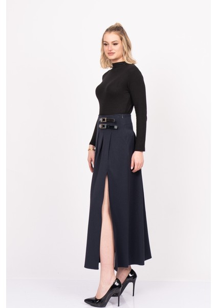 Elegancebelt Slit Skirt – Premium Pileli & Yırtmaçlı Etek 6829 indirimleri