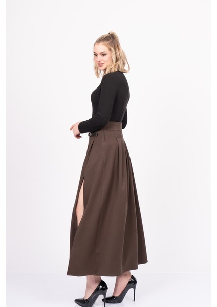 Elegancebelt Slit Skirt – Premium Pileli & Yırtmaçlı Etek 6829 fiyatları