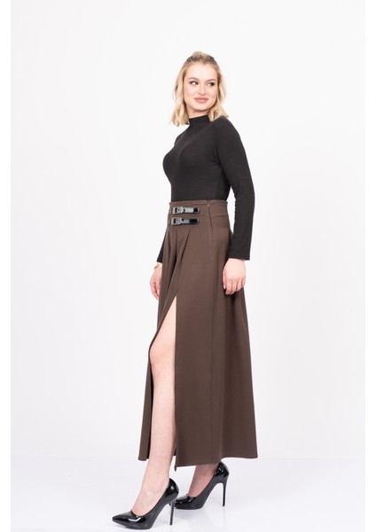 Elegancebelt Slit Skirt – Premium Pileli & Yırtmaçlı Etek 6829 modelleri