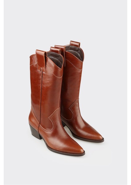 Taba Deri Kadın Western Çizme fiyatları