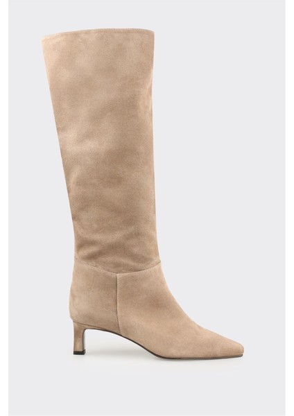 Vizon Deri Kadın Çizme