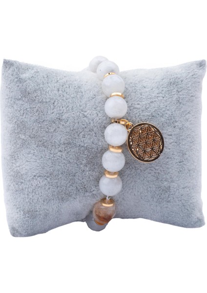 Ay Taşı Enerjisi ve Sitrin Ahengi Doğal Taş Bileklik modelleri