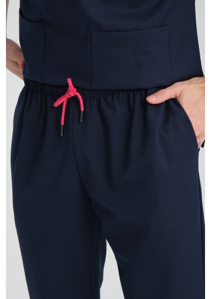 Üniforma V Yaka Lacivert Unisex Likralı Ütü Istemeyen Unisex Doktor Hemşire Scrubs Takım indirimleri