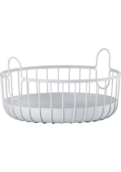 Inu Masa Üstü Tel Sepet Yumuşak Gri 22 x 8 cm