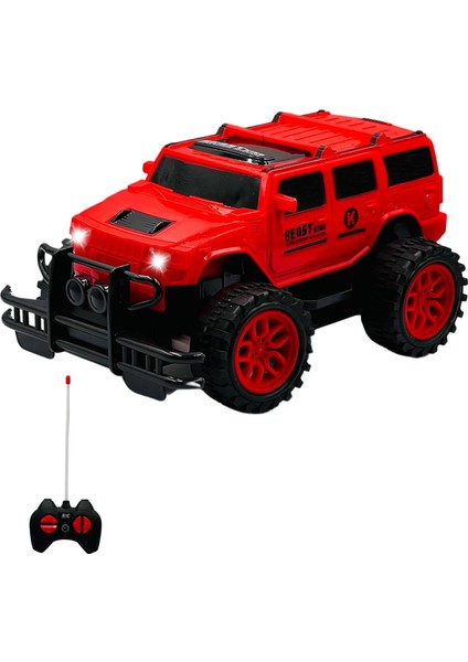 Oyuncak Uzaktan Kumandalı Pilli Full Fonksiyon Işıklı Atabilen Offroad Yüksek Teker Araba Jeep, Kutulu ve Dayanıklı Malzeme (Kırmızı) fiyatları
