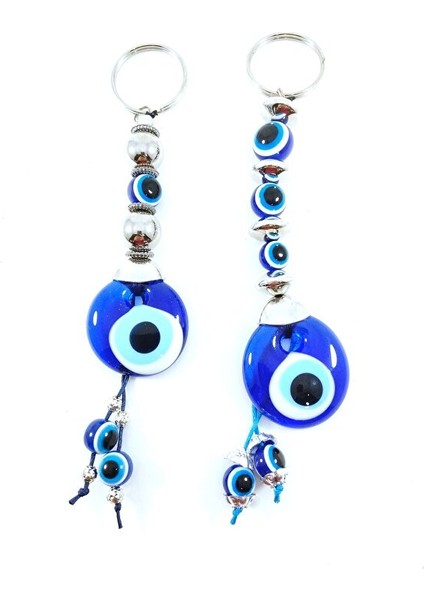 Nazar Boncuğu Anahtarlık Metalik Boncuklu El Yapımı Cam Hediyelik Aksesuar Ikili Set fiyatları