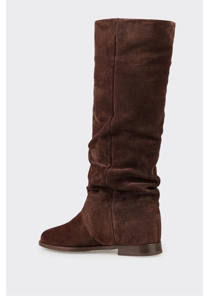 Kahve Deri Kadın Çizme modelleri